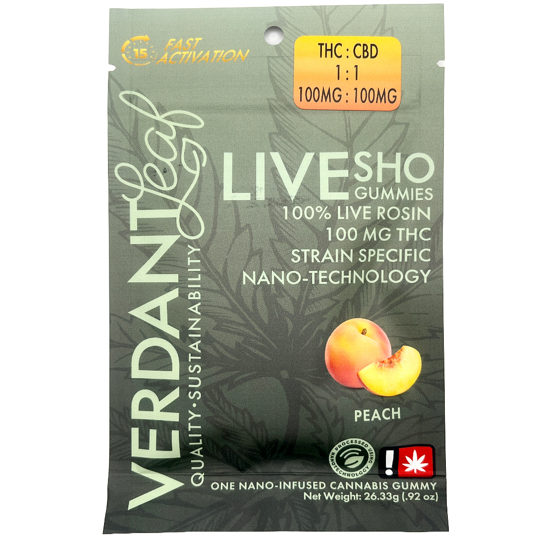 Photograph of product: Verdant- Peach 1:1 LRO Gummy