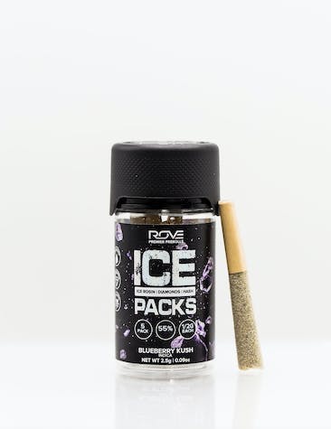 Photograph of product: Blueberry Kush | .5g x 5 Infused Pre-Roll Pack - 