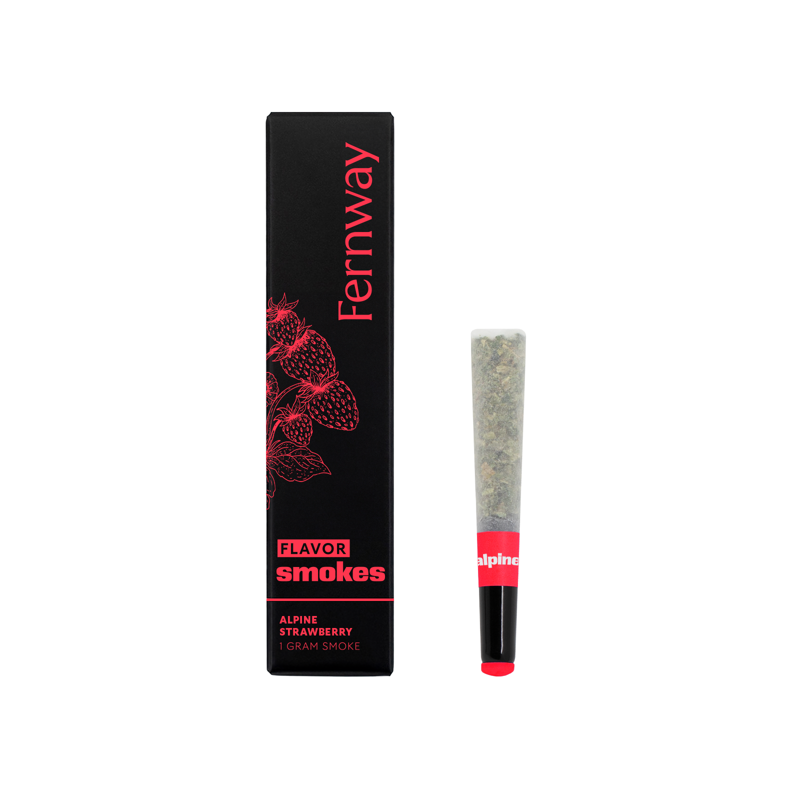 Photograph of product: Fernway Alpine Strawberry (S) Flavor Smokes Pre-Roll 1g