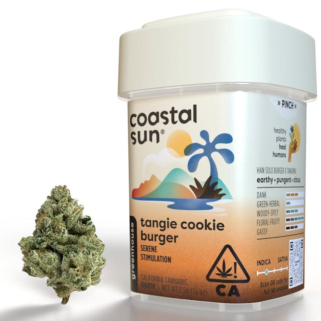Photograph of product: Tangie Cookie Burger | 3.5g Flower