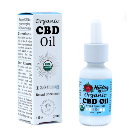Photograph of product: Organic Broad Spectrum CBD Oil - 1200mg - Healing Rose
