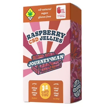 Photograph of product: Raspberry TH-oui:CBD Jellies, 10-Pack