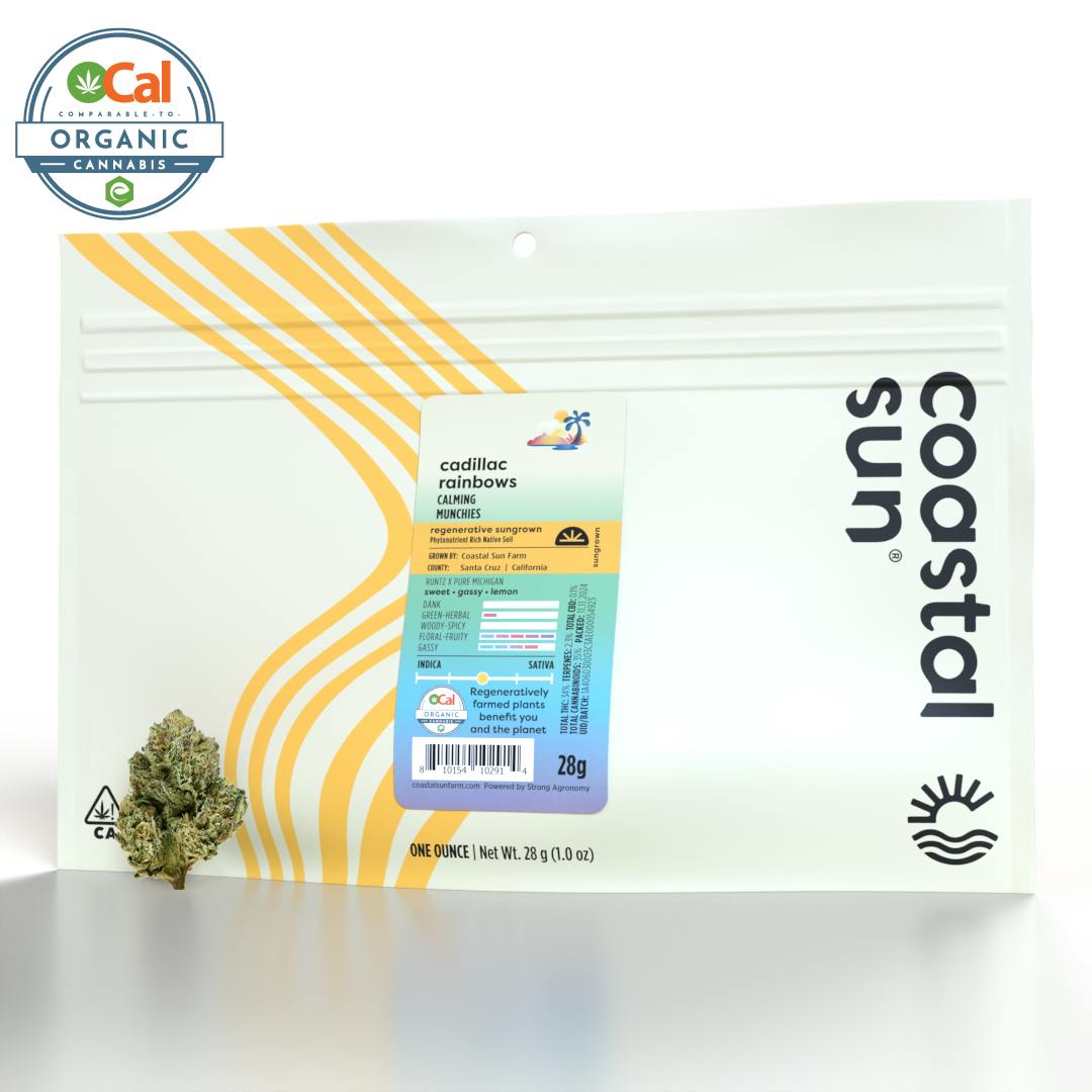 Photograph of product: Coastal Sun | Flower 28g | H | Cadillac Rainbows