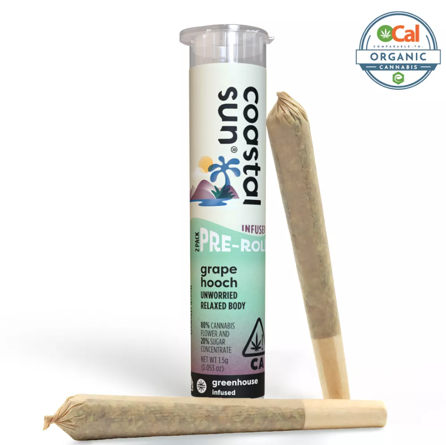 Photograph of product: Coastal Sun | Infused Preroll 2Pk (.75) | Grape Hooch