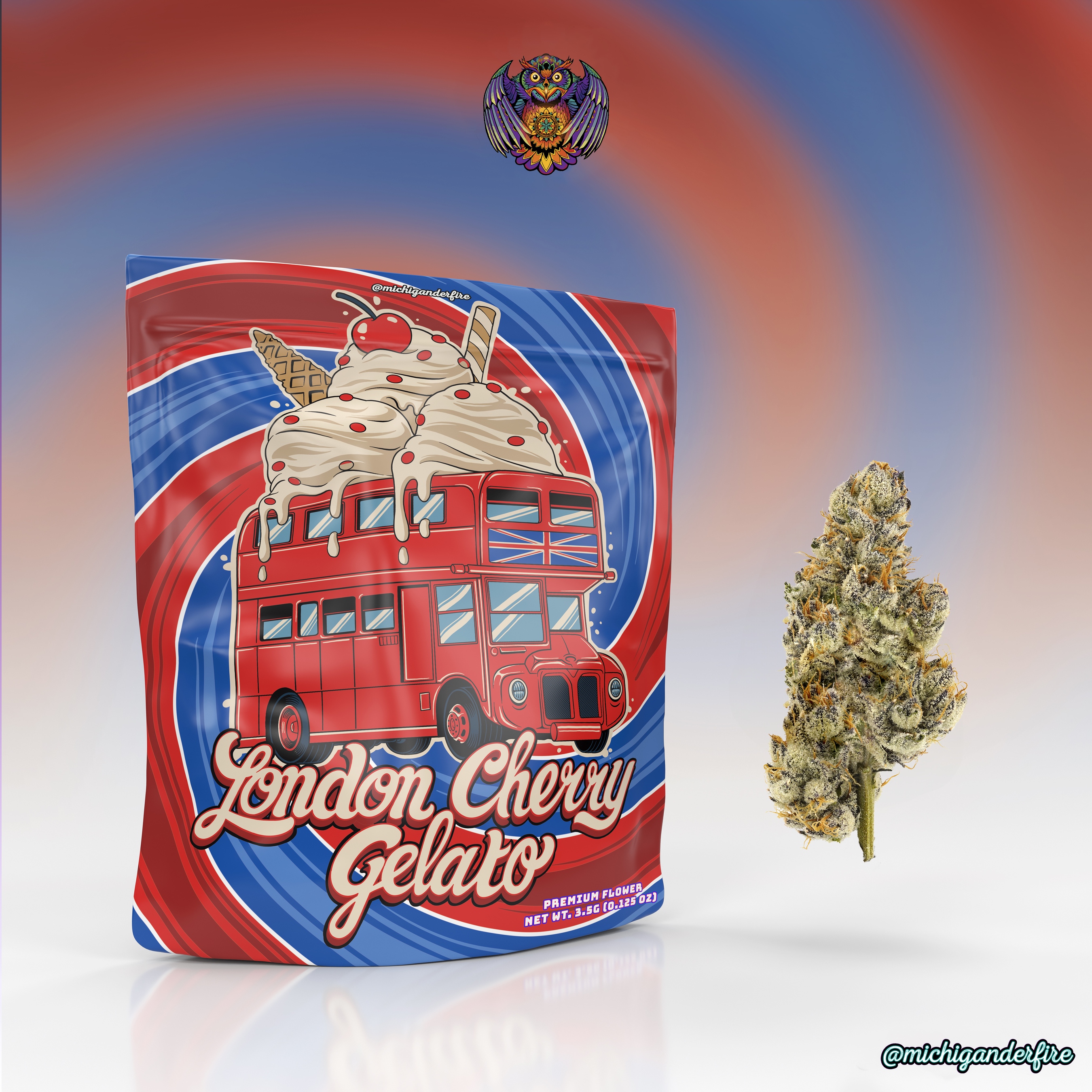 Photograph of product: London Cherry Gelato | 3.5G Bag