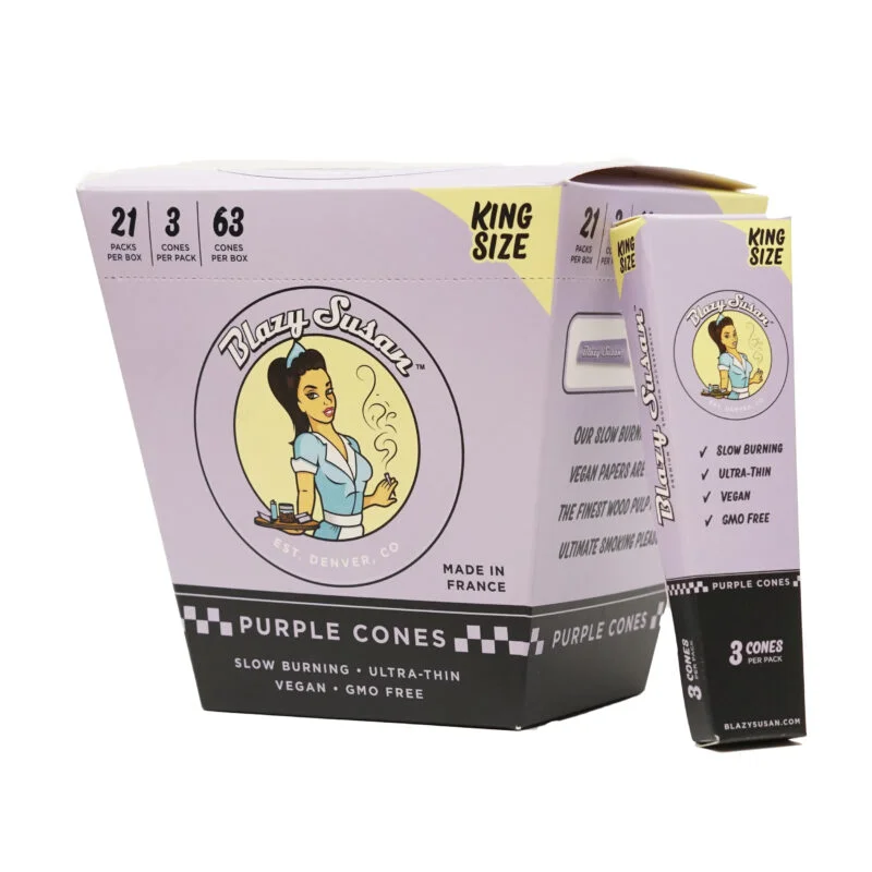 Photograph of product: Blazy Susan King Size Purple Pre-Rolled Cones