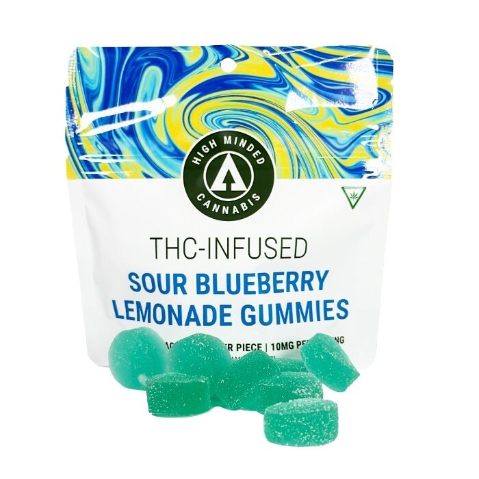 Photograph of Product: High Minded - Gummies - 200mg - Sour Blueberry Lemonade