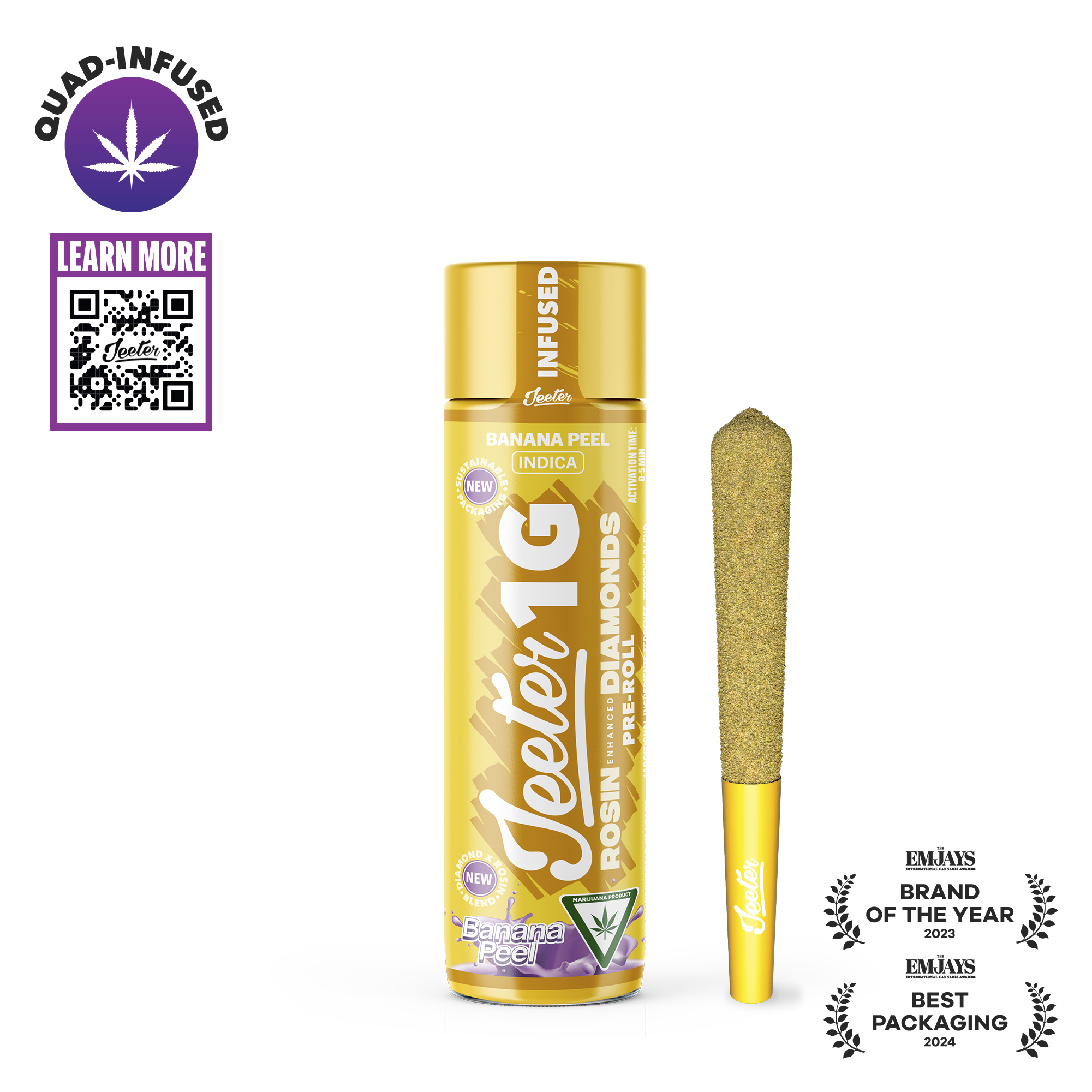 Photograph of instaPanelPhoto: Banana Peel Quad Infused Pre-Roll