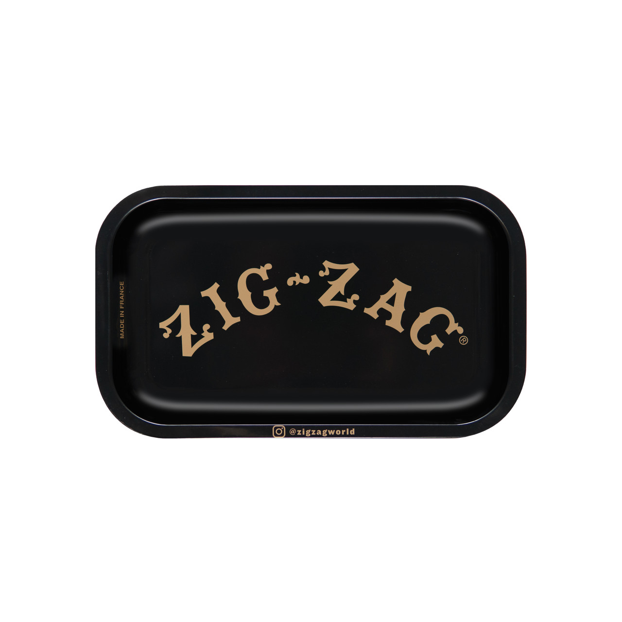 Photograph of product: 10.75" x 6.5" Zig-Zag Rolling Tray | Small Black