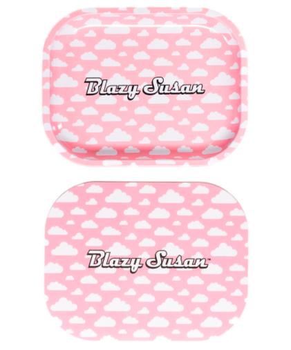 Photograph of product: BLAZY SUSAN PINK CLOUDS ROLLING TRAY W/LID