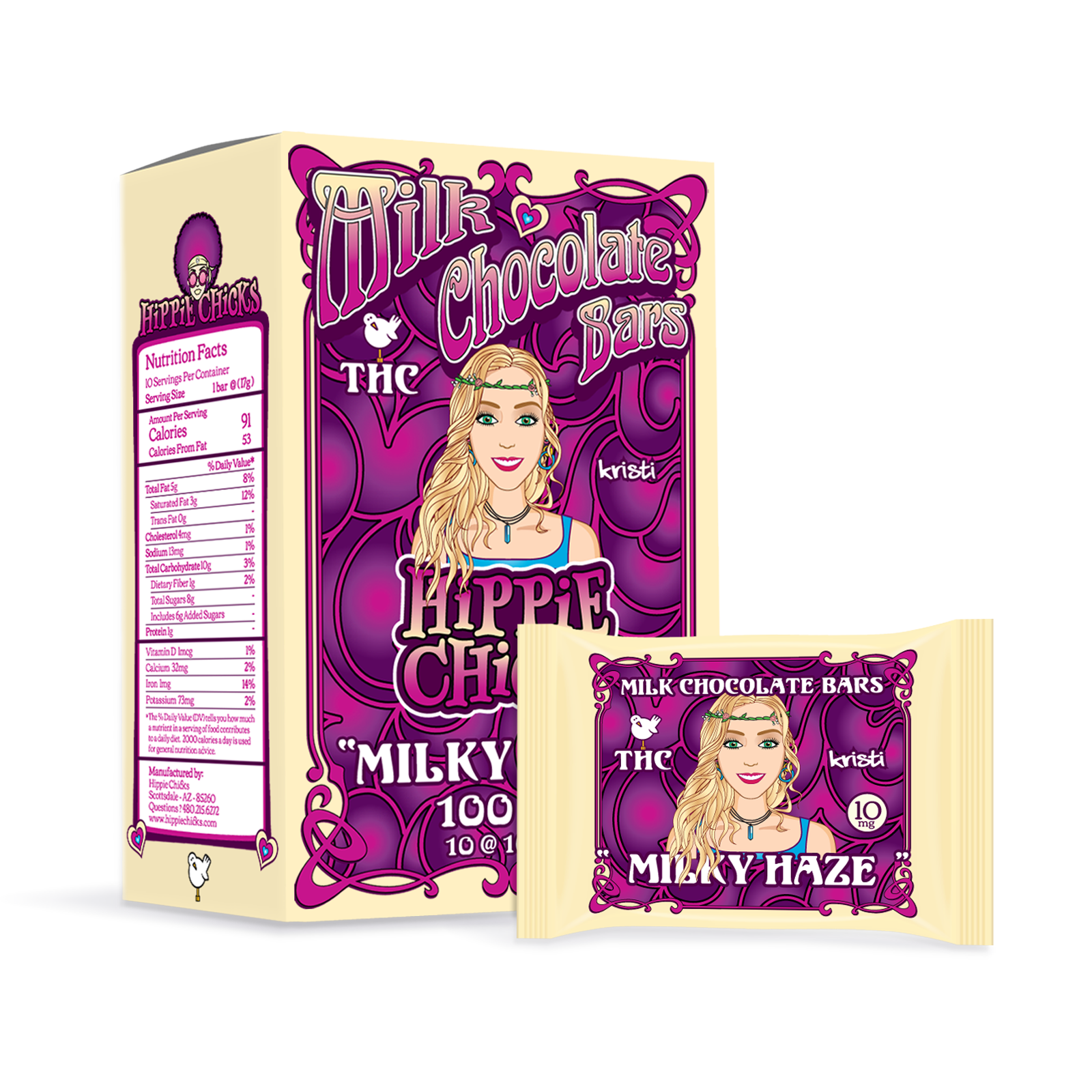 Photograph of product: Milky Haze Milk Chocolate Bar 10-pack | 100mg