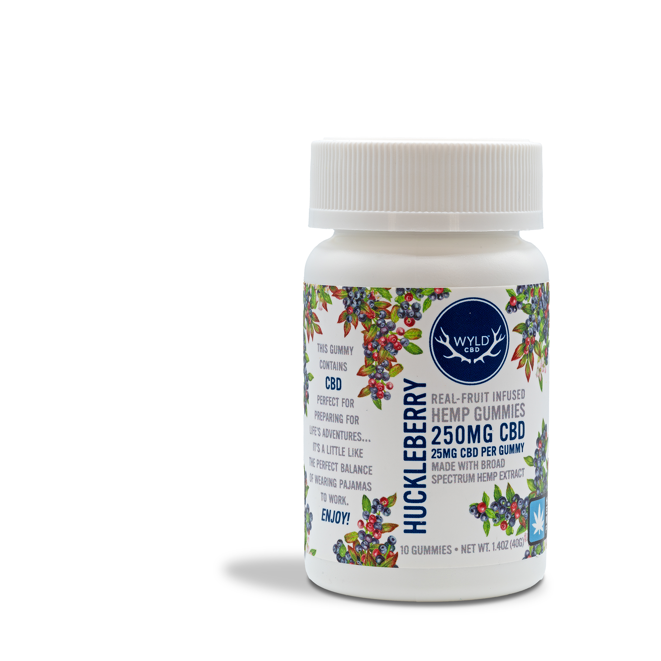 Photograph of product: Wyld - Huckleberry 250mg CBD Gummies - 1.4oz