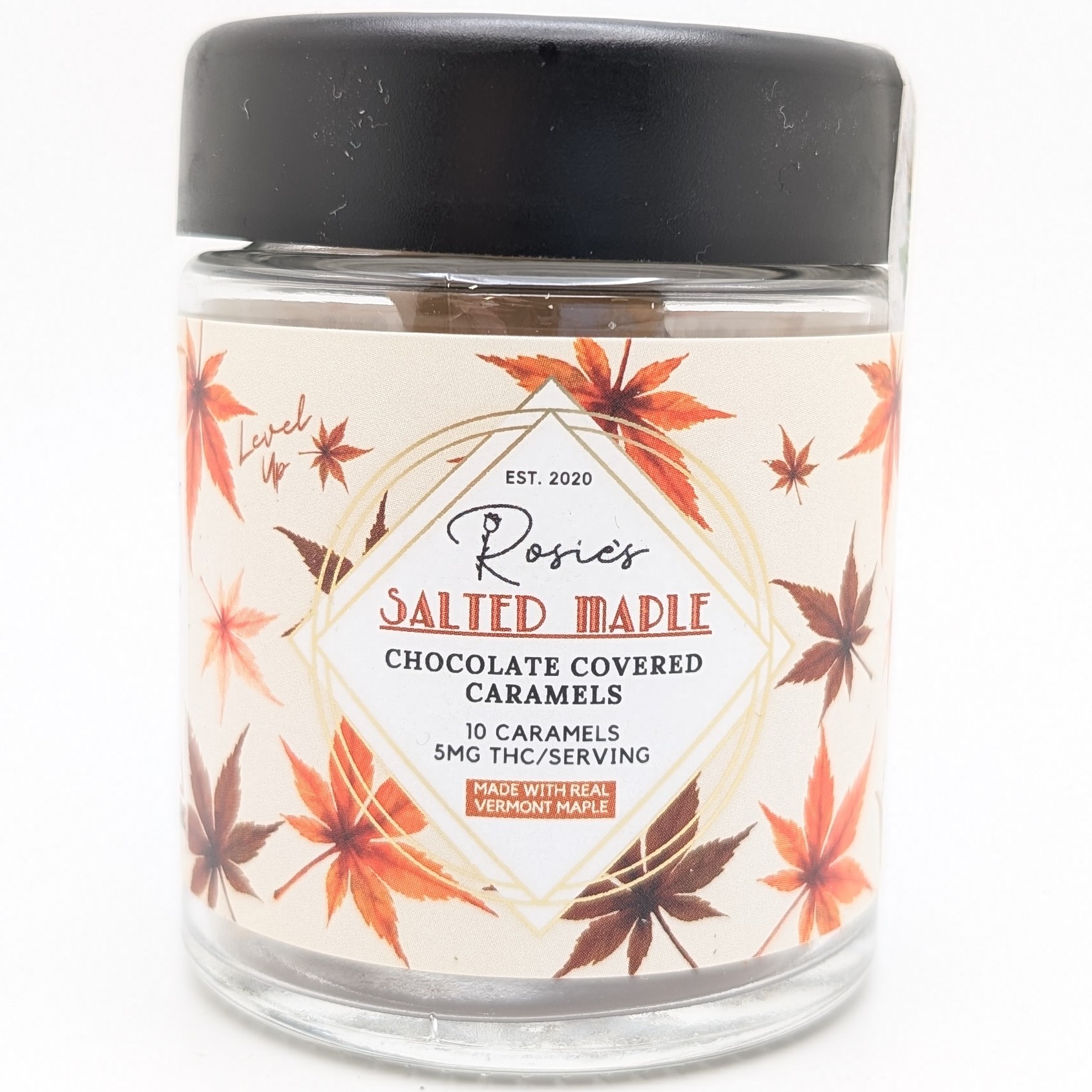 Photograph of Product: Chocolate Covered Salted Maple Caramels 50mg THC