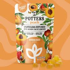 Photograph of product: PEACH 100MG 10 PACK LIVE RESIN SUGAR-FREE FRUIT CHEW