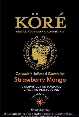 Photograph of product: Kore Strawberry Mango Gummies - 100mg