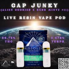 Photograph of product: MSE - Cap Junky 1g - Live Resin Vape Pod