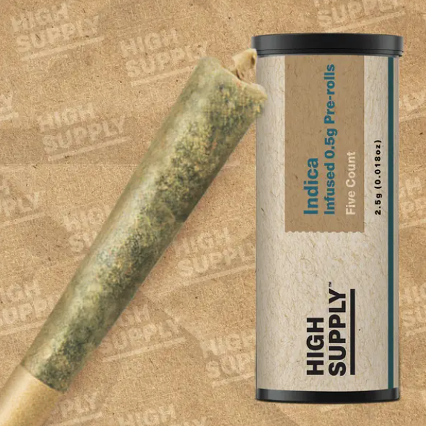 Photograph of product: High Supply | The Bling Infused PreRolls 5Pk 2.5g - Oui'd