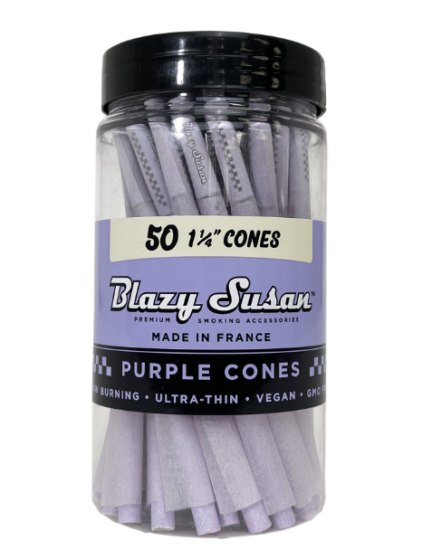 Photograph of product: Blazy Susan - Purple 1 1/4 Cones Jar (50pk)