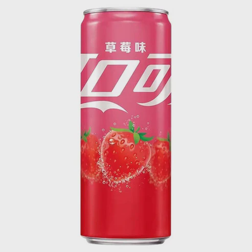 Photograph of product: Unmedicated Snacks/Drinks - Coca Cola Strawberry Can 330ml (China)