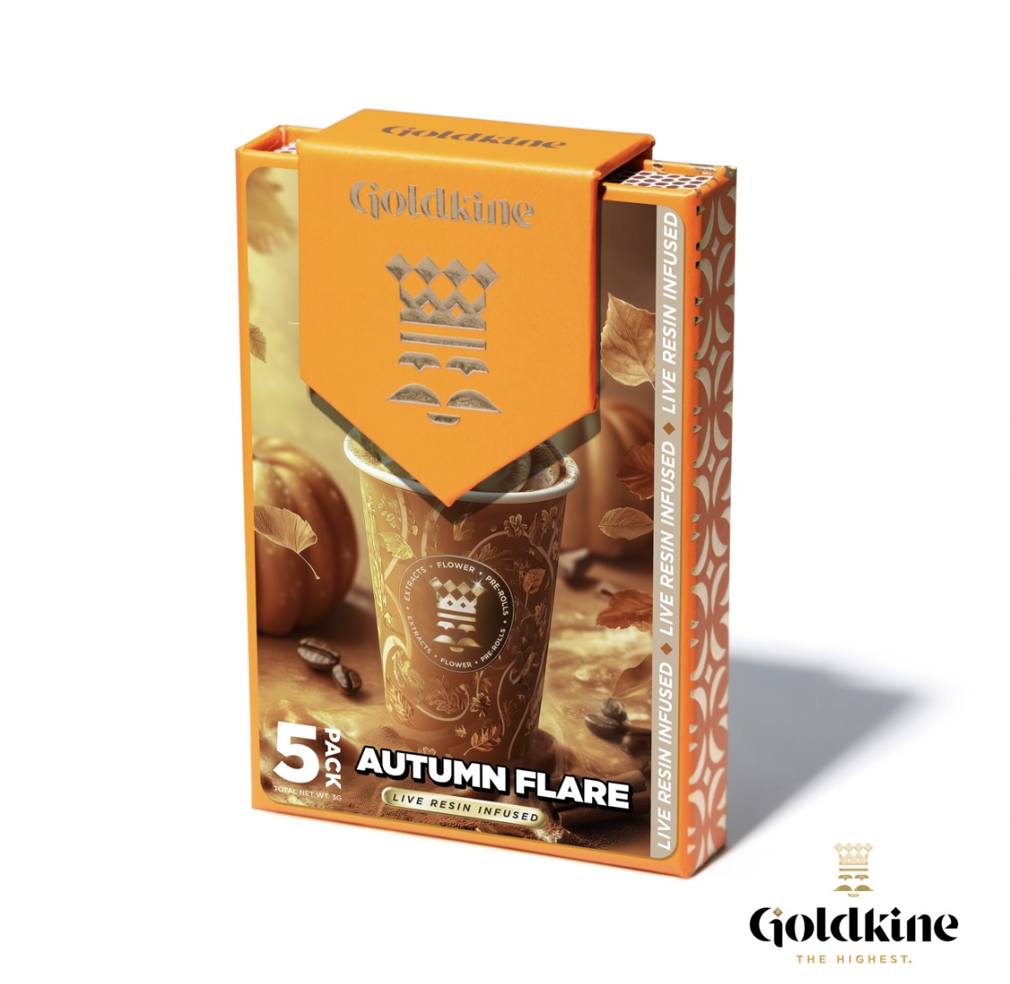 Photograph of product: AU Goldkine: Autumn Flare Live Resin Infused x 5) 5-Pack
