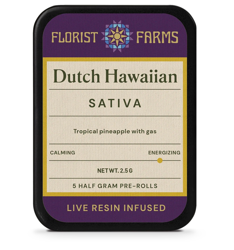 Photograph of product: Florist Farms | Dutch Hawaiian - Live Resin Infused Pre-Rolls