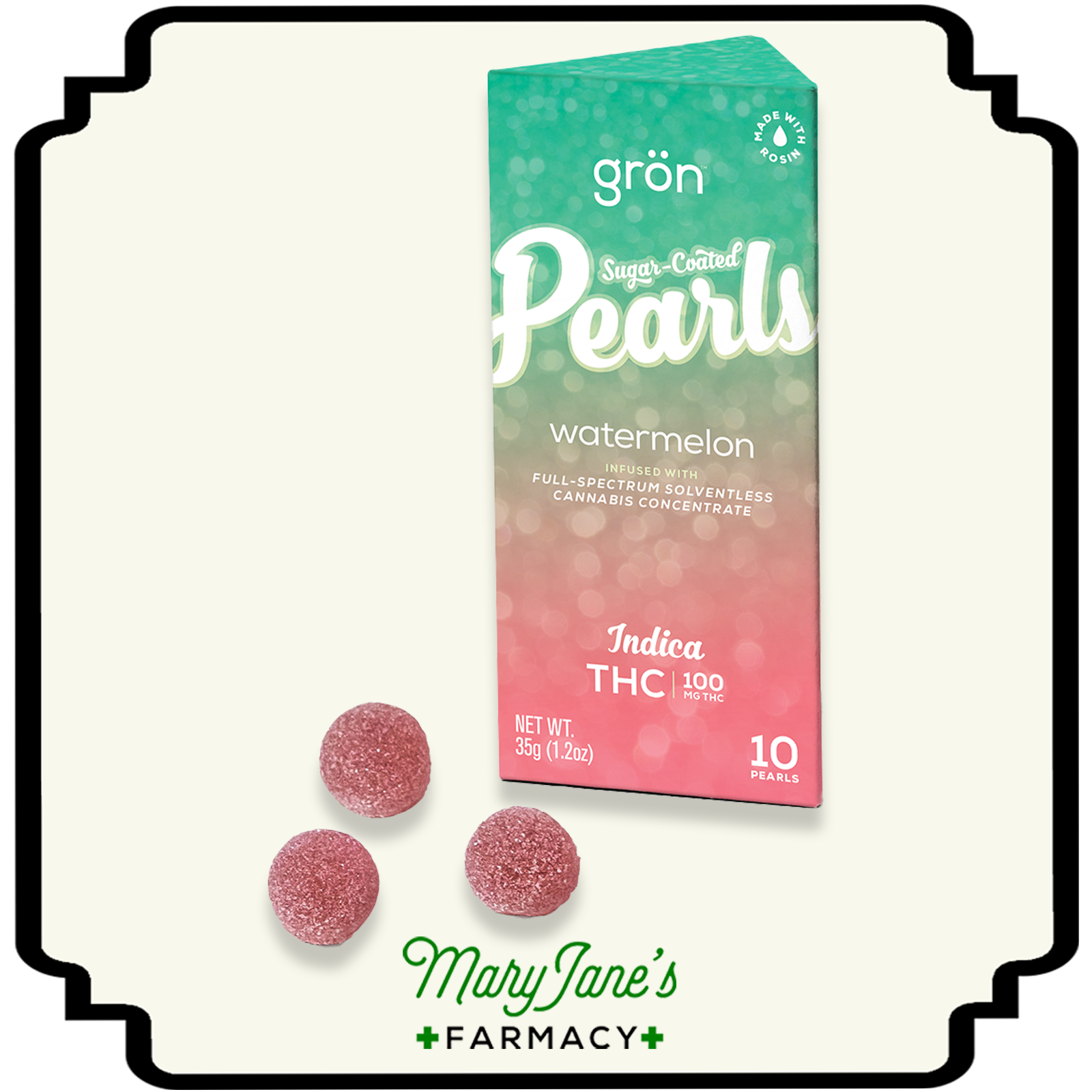 Photograph of product: Watermelon Oui'd Pearls 10-Pack | 100mg
