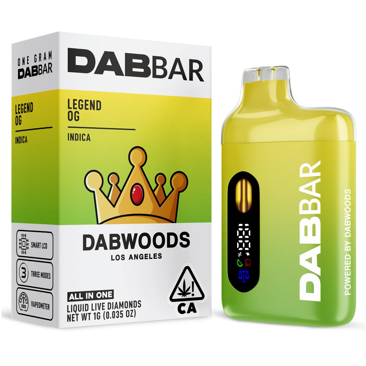 Photograph of product: Dabwoods | Legend Og Liquid Diamond Dab Bar Disposable | 1g