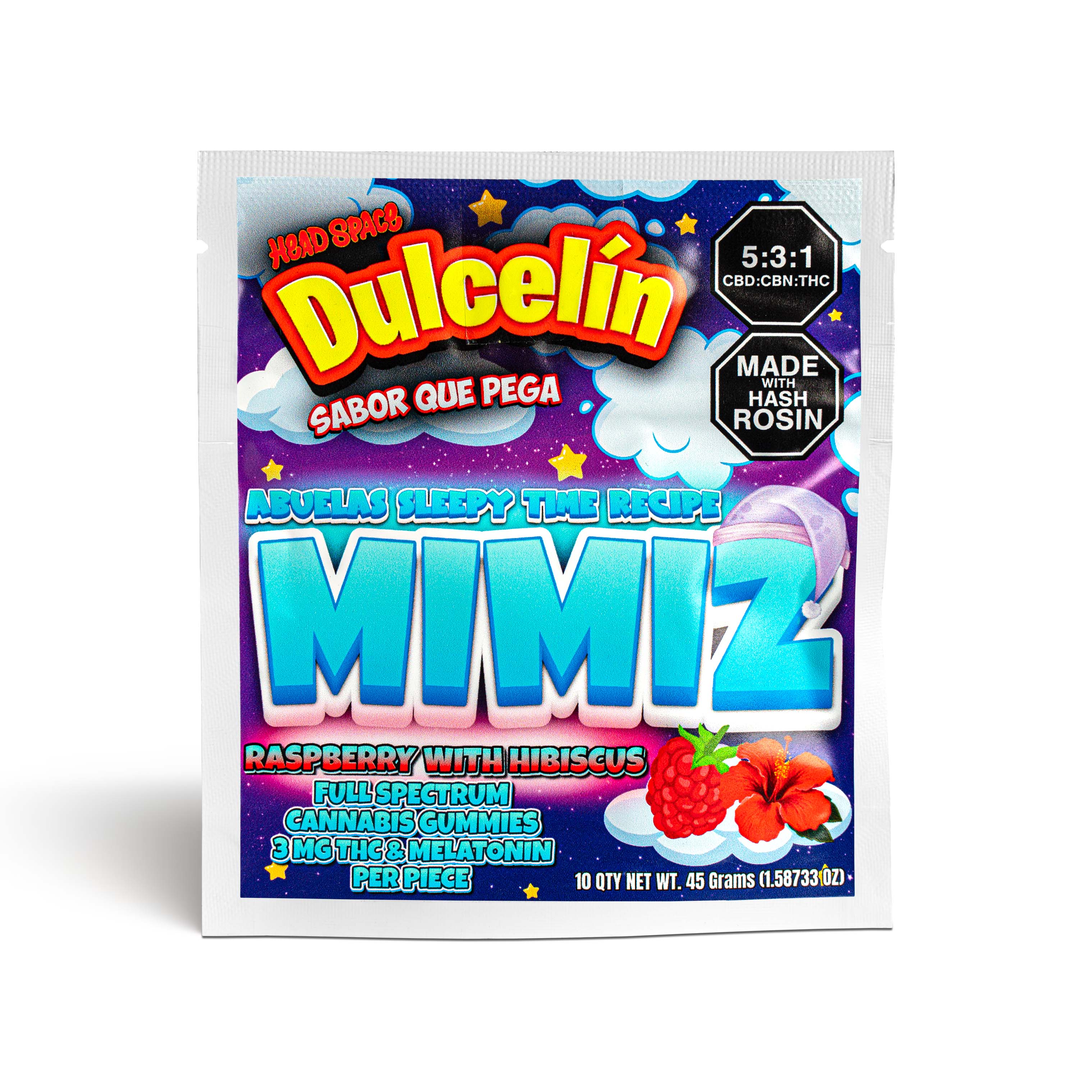 Photograph of product: Raspberry Mimiz Dulcelin Sleep Gummies - 100mg
