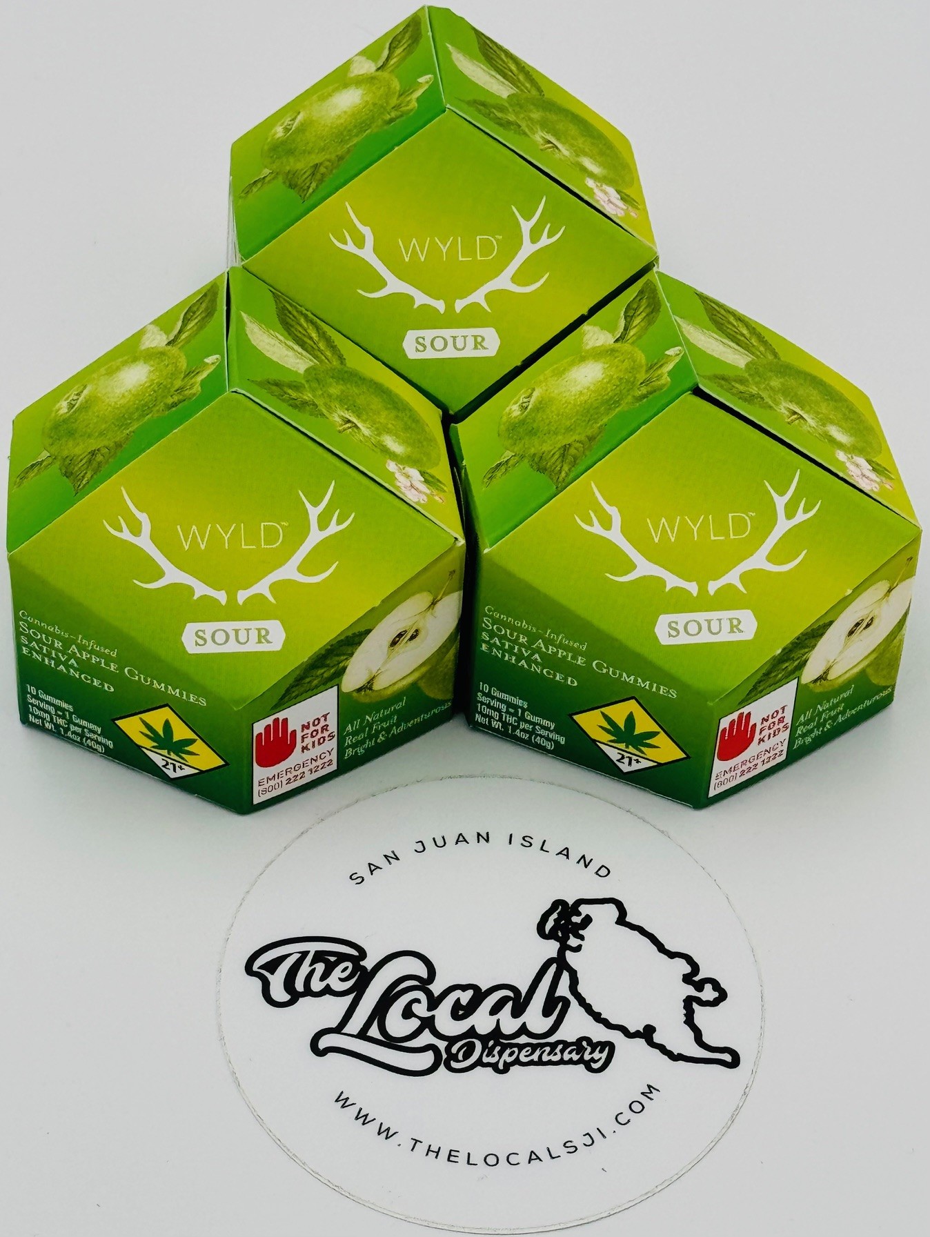Photograph of product: Sour Apple Gummies - Oui'd 10pk