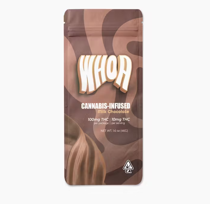Photograph of product: WHOA Milk Chocolate Bar 100mg