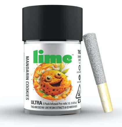 Photograph of product: Lime Ultra Infused Pre-Roll Pack Mandarin Cookies 3g - 