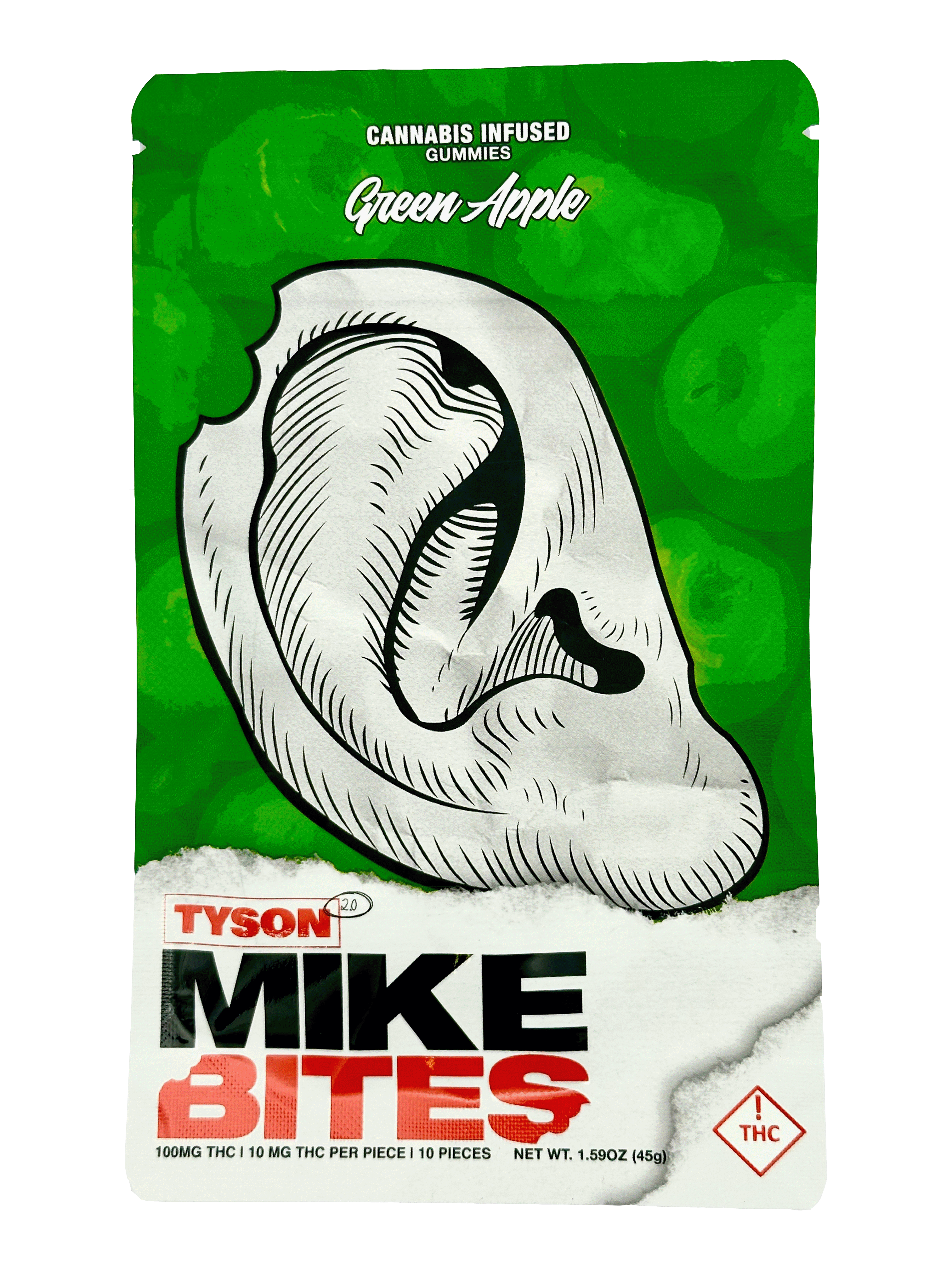 Photograph of product: T2.0 - Mike Bites - 100mg - Green Apple (S)