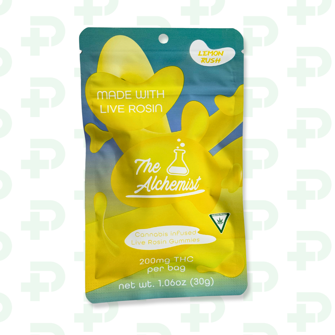 Photograph of product: The Alchemist 200mg Live Rosin Gummies - Lemon Rush