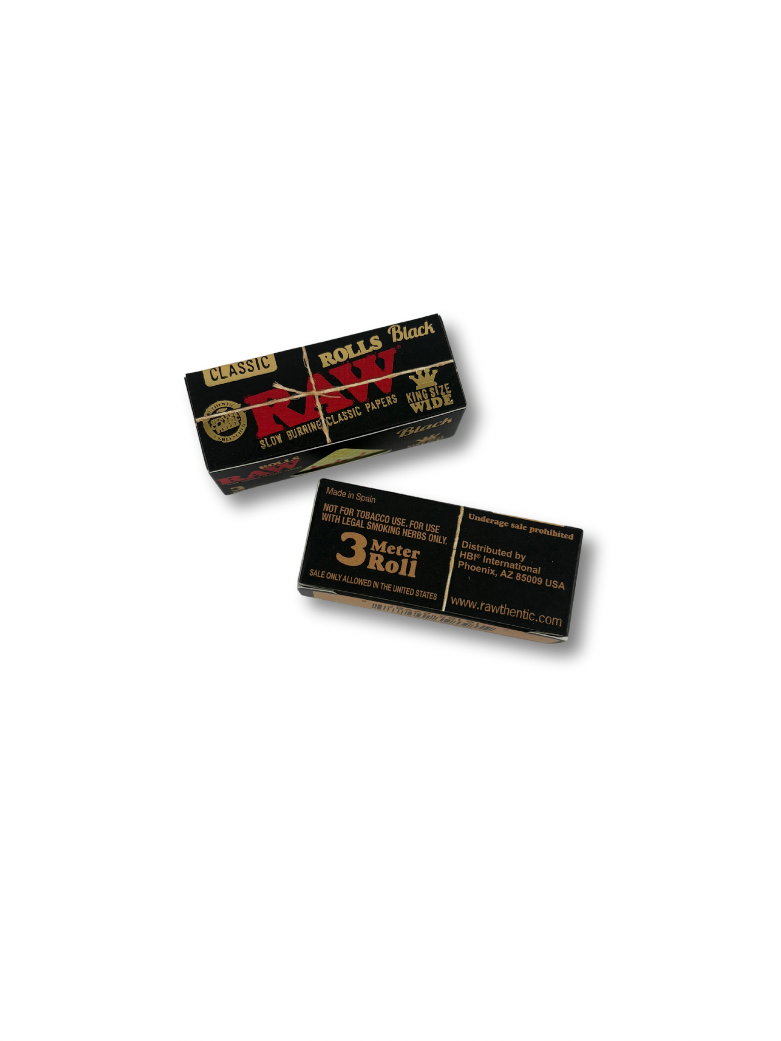 Photograph of product: Raw Classic Rolling Papers BLACK 3m KingSize Wide