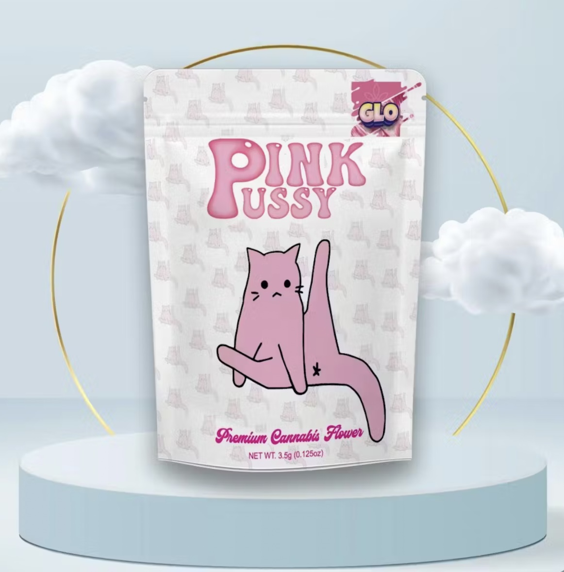 Photograph of product: GLO: Pink Pussy 3.5G Prepackaged Flower