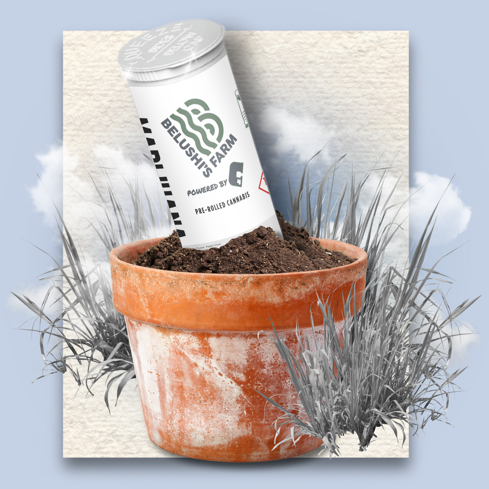 Photograph of product: BELUSHI'S PRE-ROLL PACK CADILLAC RAINBOWS (H) [6PK] .3G