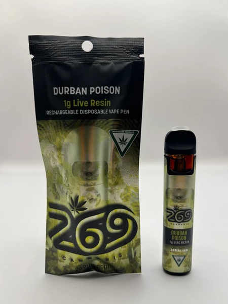 Photograph of product: 269 Oui'd | Durban Poison | Disposable Vape Live Resin Oui'd