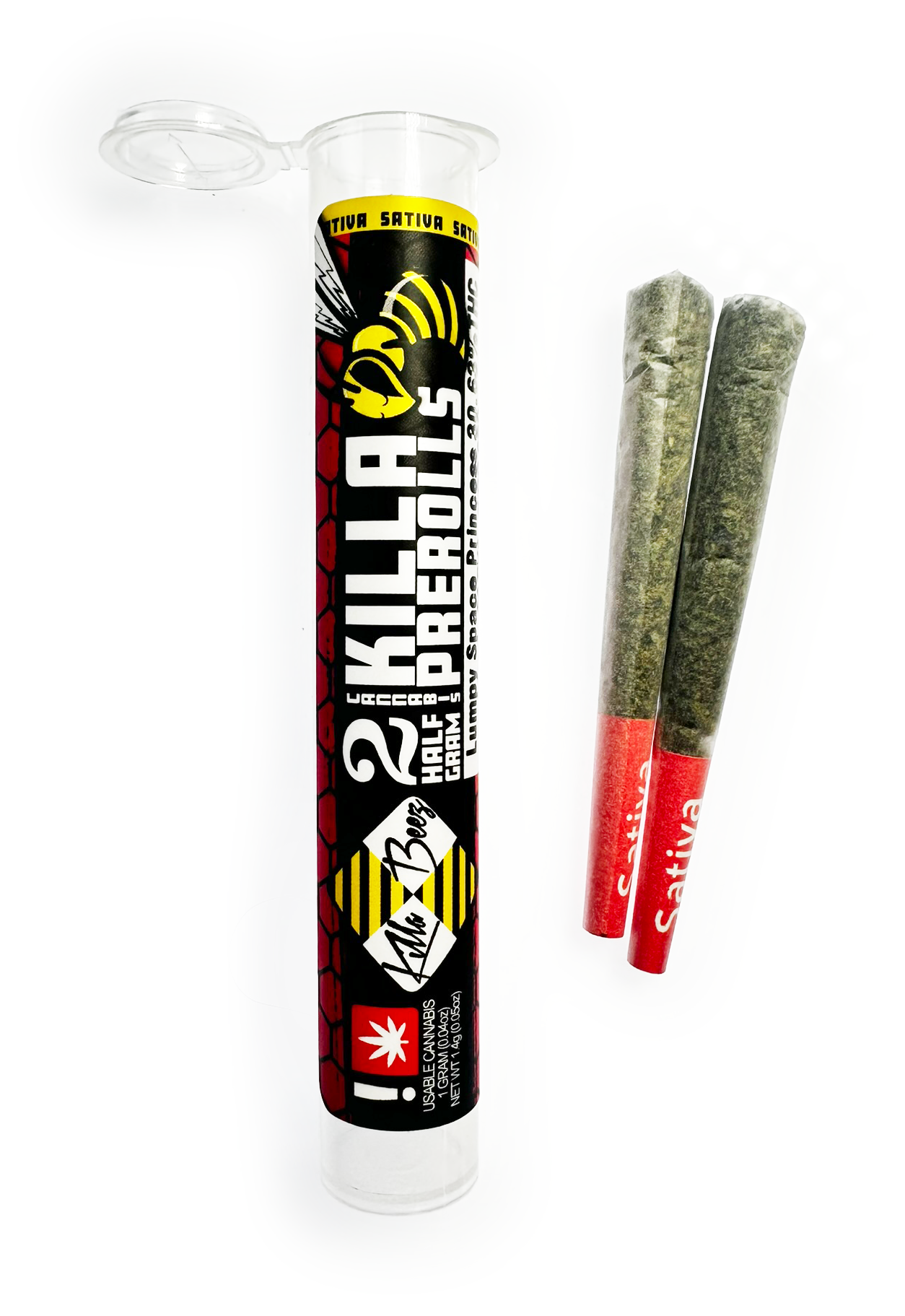 Photograph of product: KILLA BEEZ | PRE-ROLL 2-PACK | AQUA PUSS