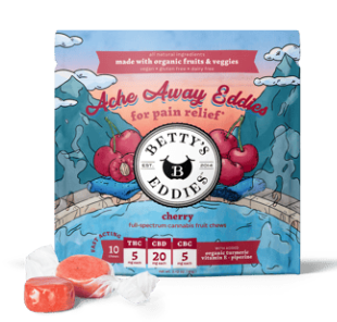 Photograph of product: Betty's Eddies | Ache Away-Cherry 1:4:1 TH-oui/CBD/CBC [10 Pack | 5mg ea]