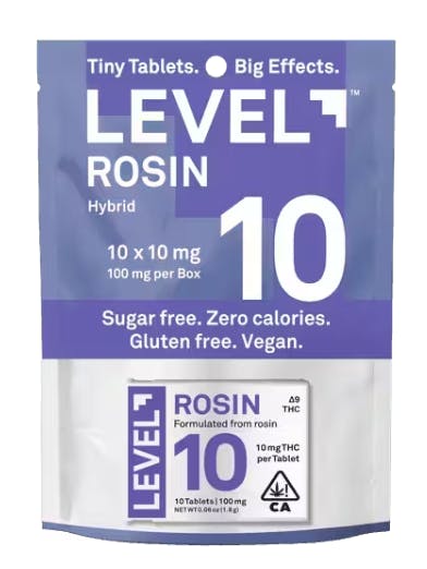 Photograph of product: Level 10 Rosin 100mg Tablets - 