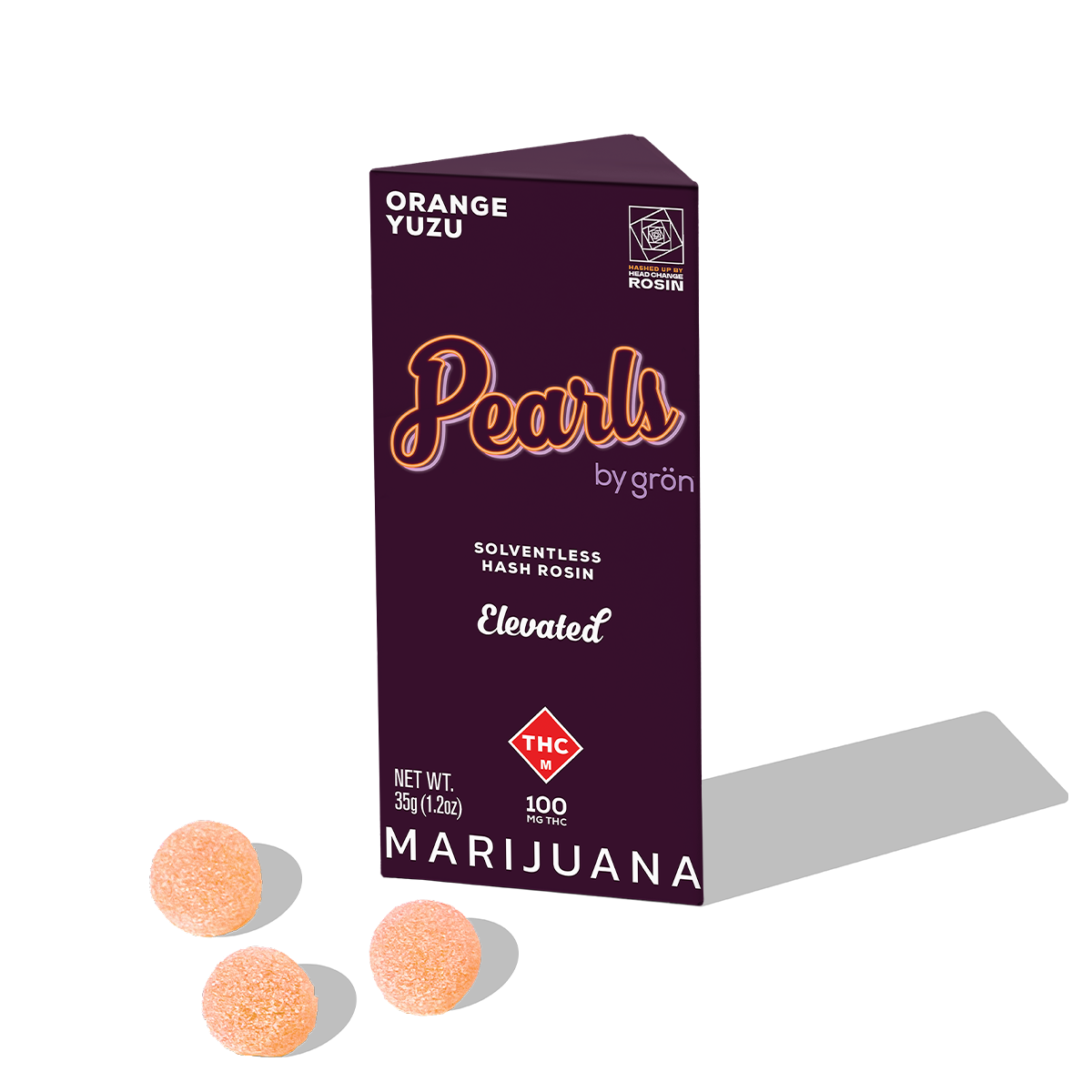 Photograph of product: GRON 100MG ORANGE YUZU ROSIN PEARLS