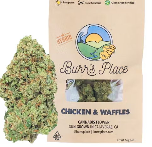Photograph of product: Burr's Place - Flower - Chicken & Waffles - 14g