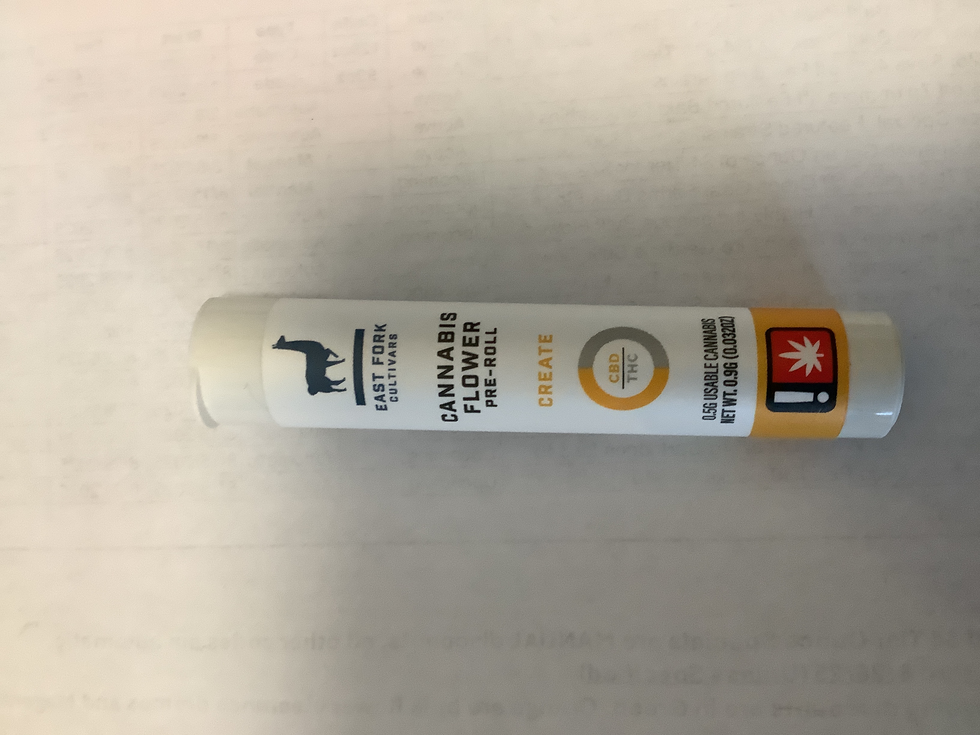 Photograph of product: East Fork Cultivars | CREATE: SASQUATCH Preroll | .5g