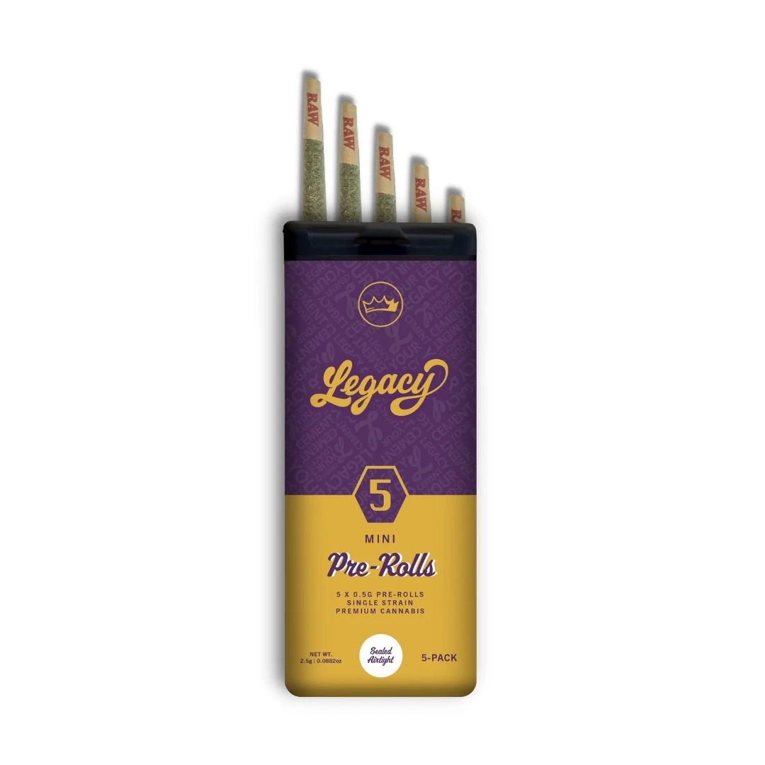 Photograph of product: Legacy | Pre-Roll Pack | Sherbanger | 5pk