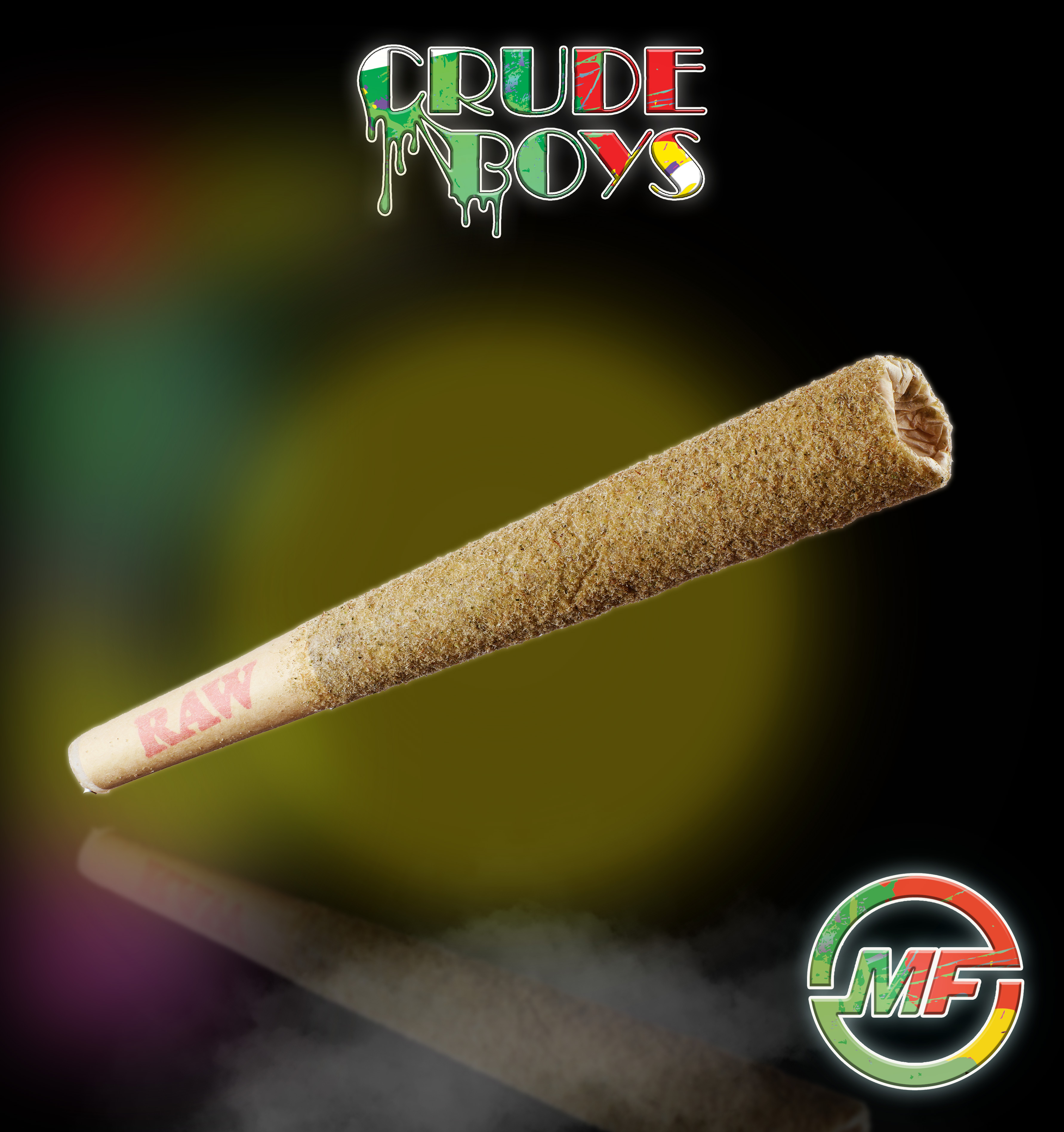Photograph of product: Crude Boys | Rainbow Delight | Black Widow Pre-Roll | 1.3g