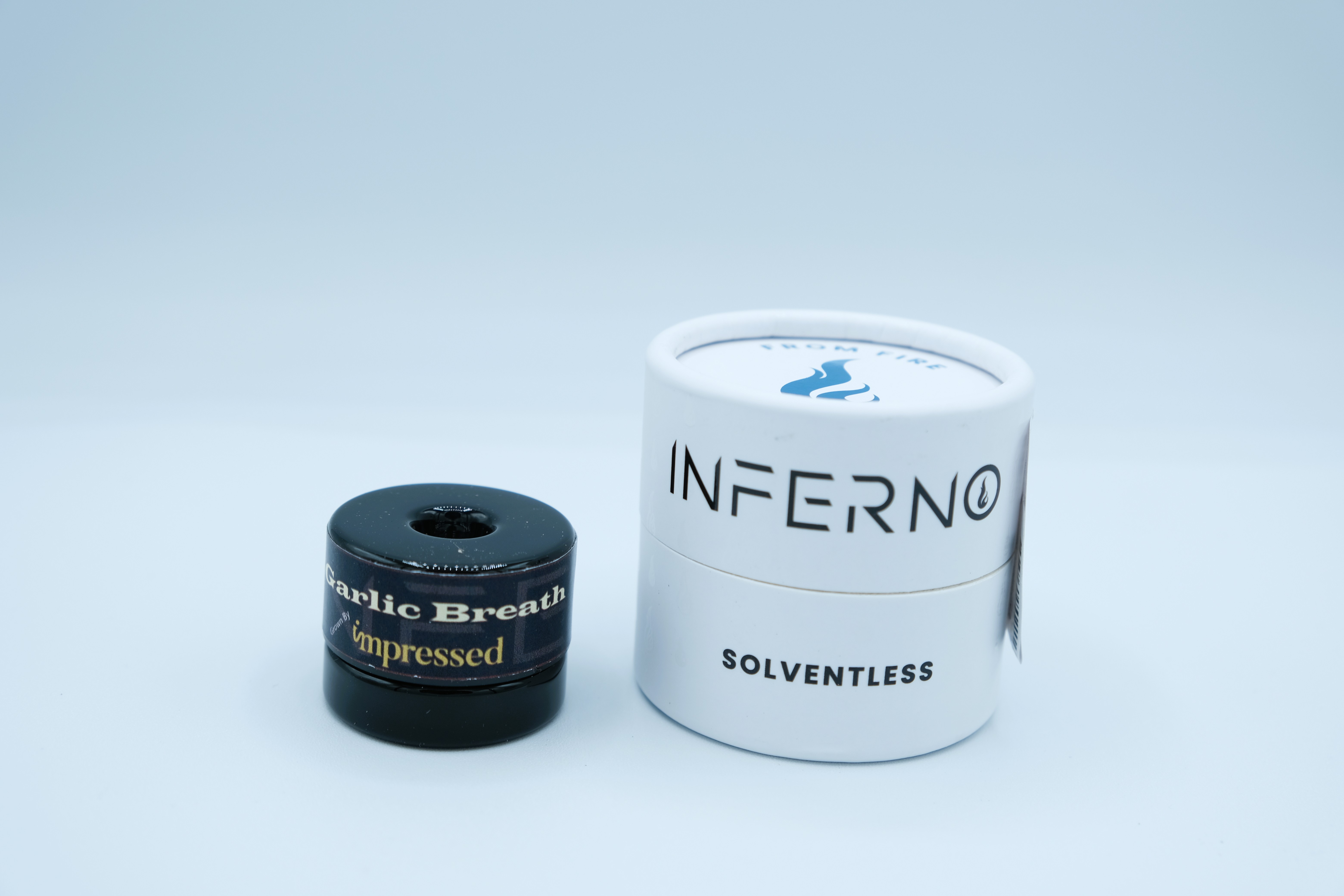 Photograph of product: Inferno x Impressed | Garlic Breath | Live Rosin | 1g