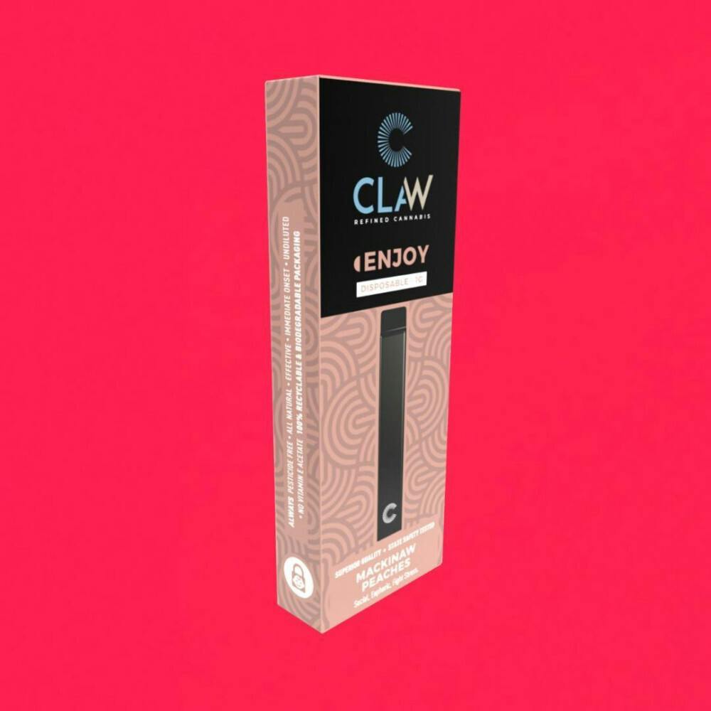 Photograph of product: REC Claw Mackinaw Peaches Disposable Vape 1g
