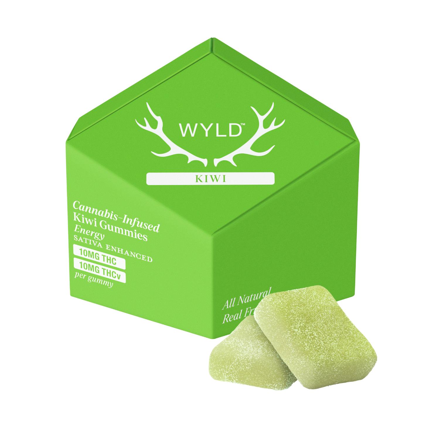 Photograph of product: Kiwi 1:1 TH-oui|TH-ouiv Gummies by Wyld | Edibles | 100mg (10mg TH-oui x 10)