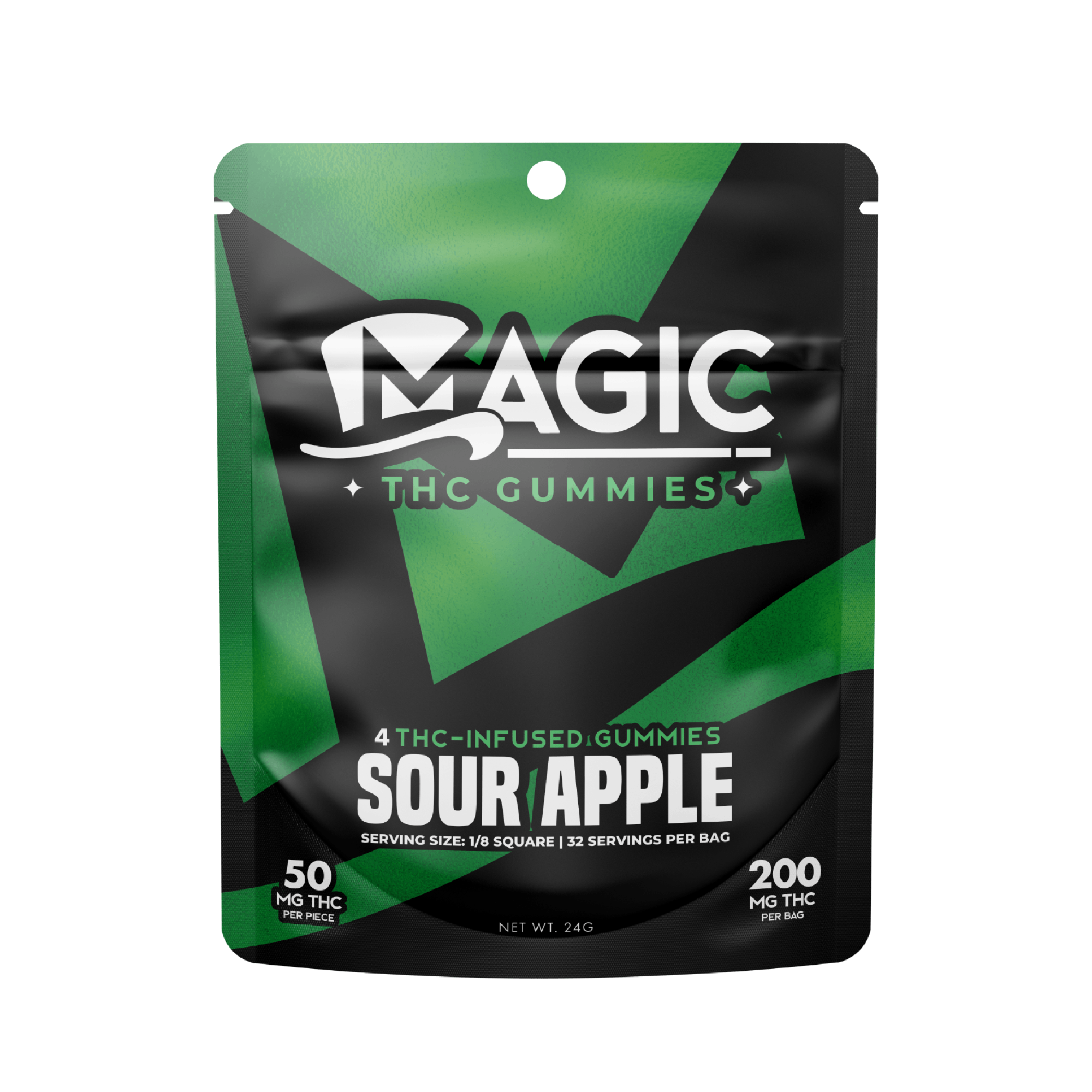 Photograph of product: Magic | Green Apple | 200mg Gummies | REC