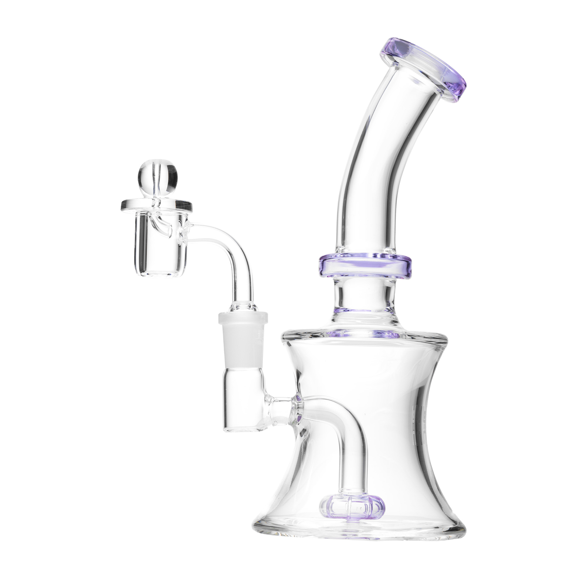 Photograph of product: 8" Oil Can Dab Rig | Clear/Lavender